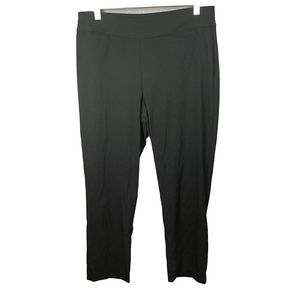 Talbots Pants Womens 8 Black‎ Pull On Stretch Crop Slimming Comfort Career EUC